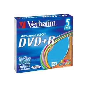 Storage Media DVD + R 16x Verbatim DataLifePlus (43556) (Pack 5) (VERBATIM43556)