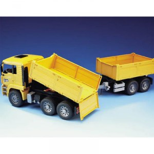 Bruder - 2756 - Véhicule Miniature - Camion Benne avec Remorque