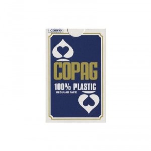Carta Mundi Copag - 104005124 - 100% Plastic - 54 Cartes - Format 57X89Mm - Regular Face - Etui Bleu