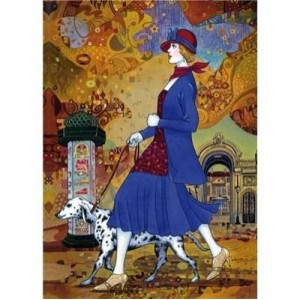 Clementoni-39128-Puzzle 1000 pc-Afternoon Stroll (blu)