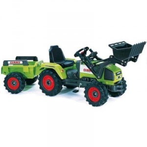 Falk Falquet and Cie FAT880DP Véhicule Miniature Tractopelle Claas + Remorque