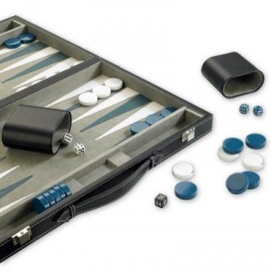 Gibsons -Backgammon - Etui Cuir Simili - 37cm - Langue: anglais (Import Grande Bretagne)