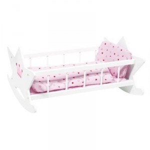 Goki doll cradle bedding, white