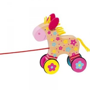 Goki Clara wooden horse pull