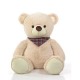 Happy People 58129 - Grand ours en peluche de 107 cm de haut, couleur crème, position assise, foular...