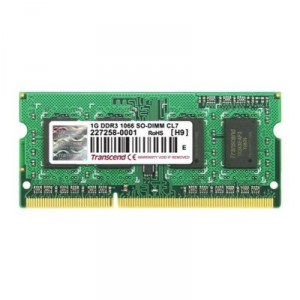 Transcend JetRAM - Mémoire - - SO DIMM 204 broches - DDR3 - 1066 MHz / PC3-8500 - CL7 - 1.5 V 1 Go (B001FVUZNK)