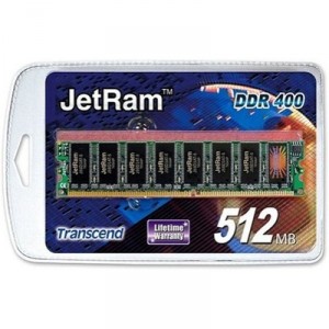 Transcend JetRAM Memory - - DIMM 184-pin - 512 MB PC3200 (TS64MLD64V4F3S)