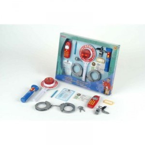 Klein - 8850 - Imitations - Policier - kit Policier - 10 Pièces - Menottes/Bâton Lumineux/Téléphone/Sifflet/Lampe Torche/Fe