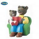 Papo - 23034 - Figurine Collection - Tirelire Petit Ours Brun sur Genoux Papa