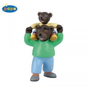 Papo - 30035 - Figurine Collection - Petit Ours Brun sur Épaules Papa