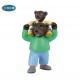 Papo - 30035 - Figurine Collection - Petit Ours Brun sur Épaules Papa
