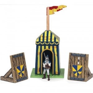 Papo - 39132 - Jouet Bois - Tente Palissade Bleue