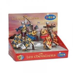 Papo - 80601 - Figurine - Knights 3 - Display Box - Blue Archer / Crossbowman Red / Horse ...