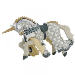 Papo - Cheval du maître des armes licorne argentée - 39916