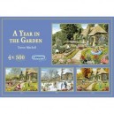 Puzzle Master Gibsons - Puzzle - 4x500 Pièces - A Year in the Garden (Import Grande Bretagne)