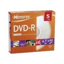 Support de stockage DVD-R 16x Memorex (854111-05C) Lot de 5 (85411105C)
