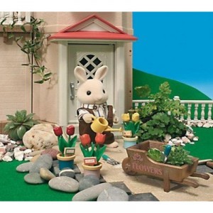 Sablon Sylvanian Family - 2103 - Dolls And Accessories - Papa Rabbit / Gardening Set