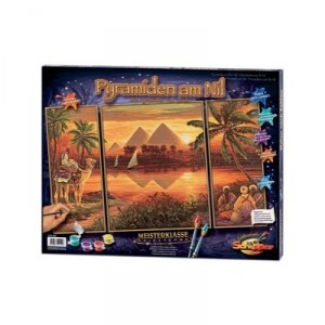 Schipper - 9260442 - Paint Number Pyramids "Malen nach Zahlen Pyramiden am Nil" - 50 x 80 cm ...