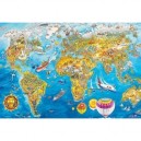 Schmidt Spiele Schmidt - 55440 - Puzzles - Mappemonde - 200 Pièces