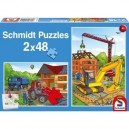 Schmidt Spiele Schmidt - 55511 - Puzzle - Enfant - Véhicules de Chantier