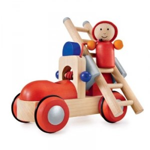 Selecta Spielzeug Wooden Fire Truck Rosso Rasante