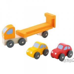 Sevi - 82127 - Wooden toy - Trailer Truck with Cars