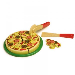 Small Foot Design pizza box made of wood - wood cutting Foods