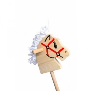 Small Foot Design Head wooden horse to ride, the toy of our grandparents, classic, round ended with ...