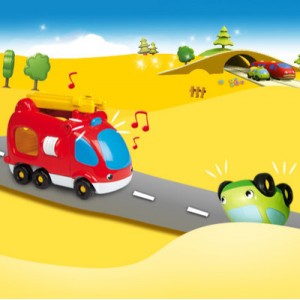 Smoby - 211057 - Miniature Vehicle - Fire Truck Electronic + 1 MB (Smoby Interactive)