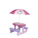 Smoby Interactive Smoby - 310164 - Jeu de Plein Air - Table Picnic Hello Kitty + Parasol