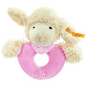 Steiff ring handle Lamb Sweet dreams, pink, 12 cm