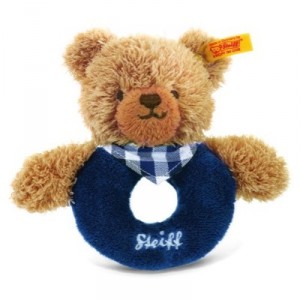 Steiff Bear ring handle sleep well, Navy 12 cm