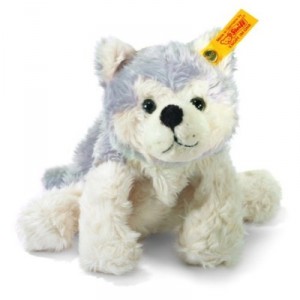 Bernie Husky Miniature Steiff, flexible body, gray / white, 16 cm