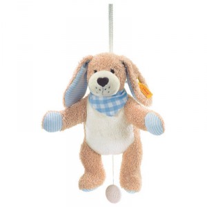 Steiff 238017 - Peluche Chien bonne nuit avec boîte à  musique Bleu (Import Allemagne)