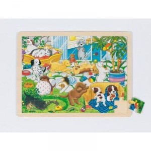 Toys Pure Goki - 57893 - Wooden Puzzle for Puppies - 48 Rooms