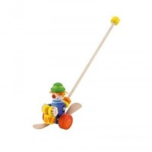 Trudi Sevi - 82190 - Wooden Toy - Push Toy - Clown