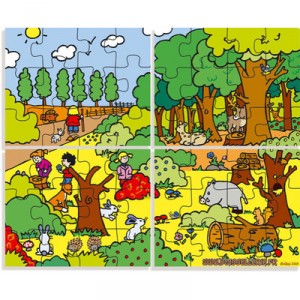 Box 4 puzzles of the forest (Vilac)