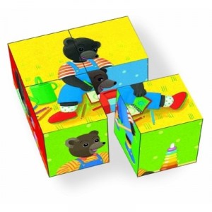 Vilac - 2168 - Eveil - Coffret 4 Cubes - Petit Ours Brun