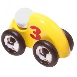 Vilac - 2235 - Wooden Vehicles - Auto CELEBRATION blue, yellow, or red (Vilac)