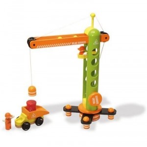 Vilac - 2318 - Jouets Bois - Grue Chantier