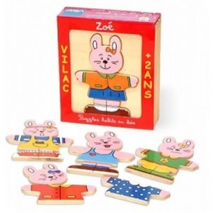 Vilac - 2362 - Jeux et Jouets en Bois - Puzzle lapin Zoé