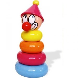 Vilac - 2442 - Wooden Toys - Stacking Clown Titoon lacquered