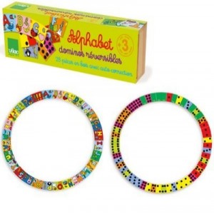 Vilac - 2479 - Wooden Toys - Alphabet Circle Reversible Domino