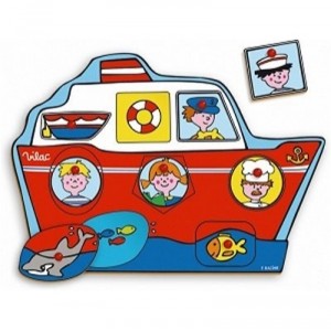 Vilac - 2480 - Toys Wooden - Flush boat form (7units)