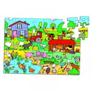 Vilac - 2551 - Puzzle Wood - Farm Box Shape - 48 Rooms (Vilac)