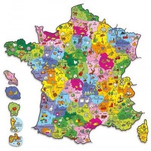 Vilac - 2582 - Wooden Toys - Magnetic Map of France (95 pieces)