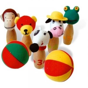 Vilac - 2660 - Jouets Bois - 5 Baby quilles animaux Vilac