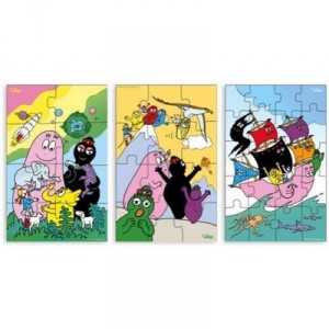 Vilac - 5809 - Jouets En Bois - Boîte Forme Barbapapa 3 Puzzles Évolutifs