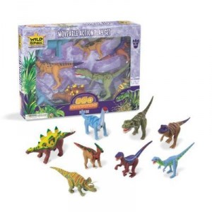 Wild Republic - Dinosaure - Set 8 figurines dinosaures articulés