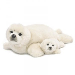 Wwf - 15188005 - Peluche - Maman Phoque avec Bébé - 46 cm (WWF)